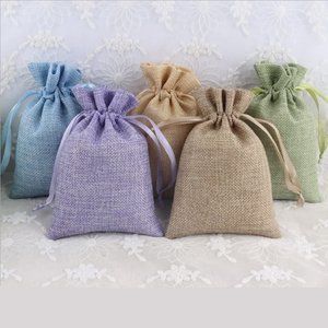 Favor bags. 25pcs. Multicolor Burlap Gift Bag With Satin Drawstring